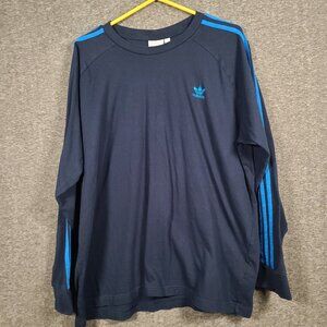 Adidas Men's Originals 3-Stripes Tee Collegiate-Navy-Bluebird Size 2XL